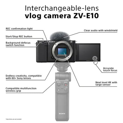 Cámara para vloggers Sony ZV-E10 + 16-50mm (ZVE10LBDI.EU)